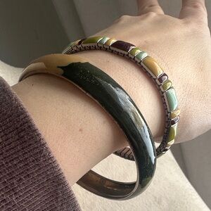 Vintage Enamel Bangle Bracelet Set